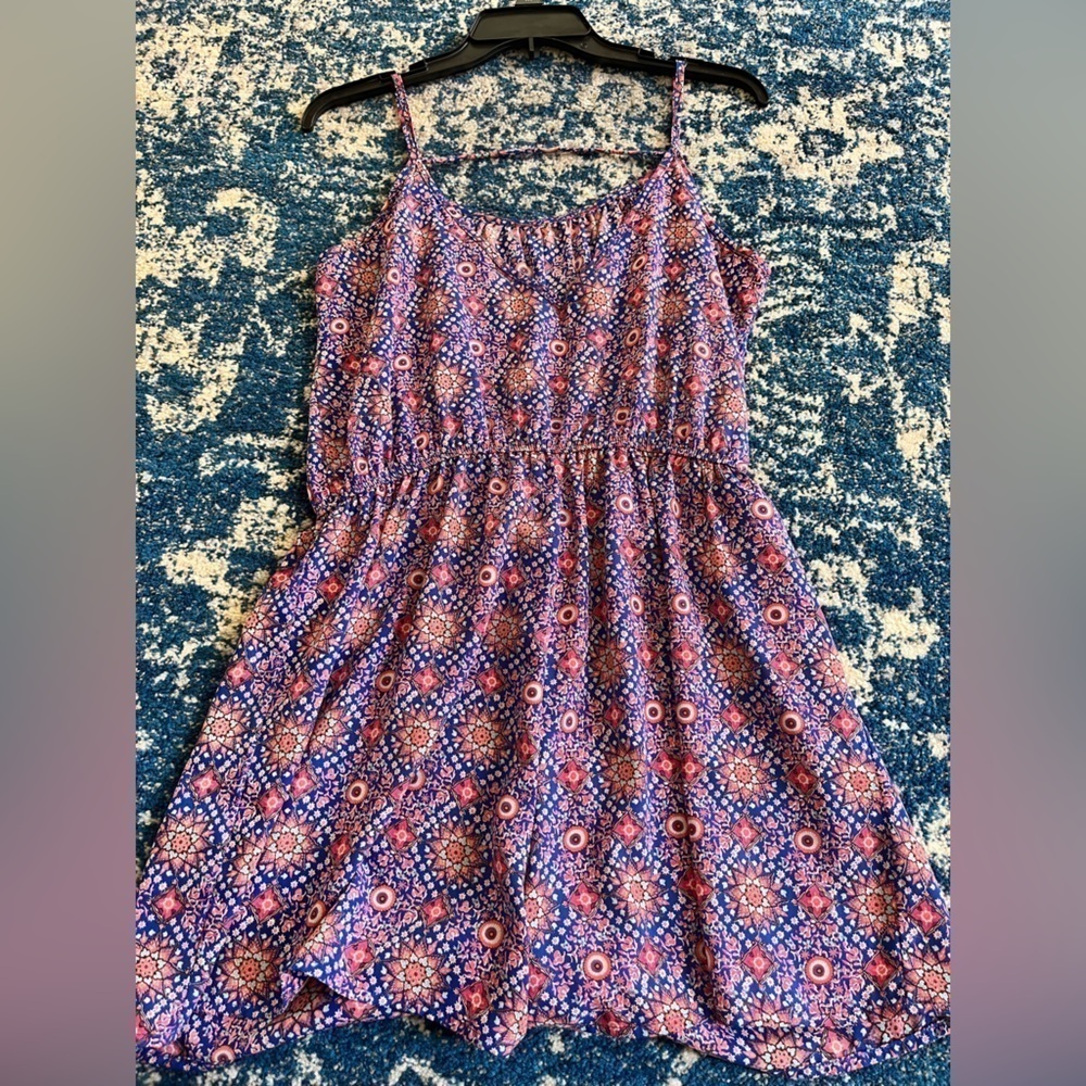 TCEC Paisley Geometric Romper L Boho Cottagecore festival spaghetti strap purple